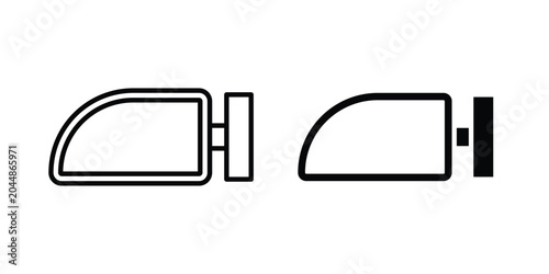 Schilderij op canvas Car wing mirror icon in different style