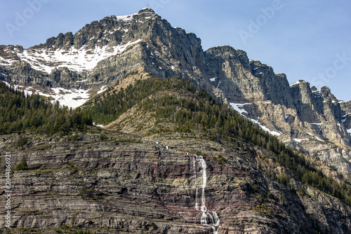 Waterfall at Avalanche Lake Hike in Glacier National Park, Montana Waterfalls