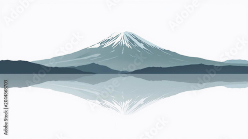 mount fuji in winter at lake landscape.