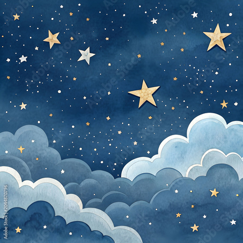 hand painted water color night sky background