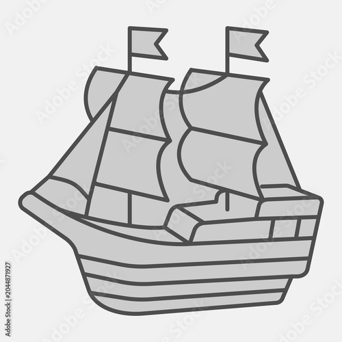 Foto Conquistador ship isometric icon, shipping concept