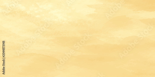 Abstract yellow watercolor background soft gold cream wash paint texture bright amber cloud design paper banner backdrop