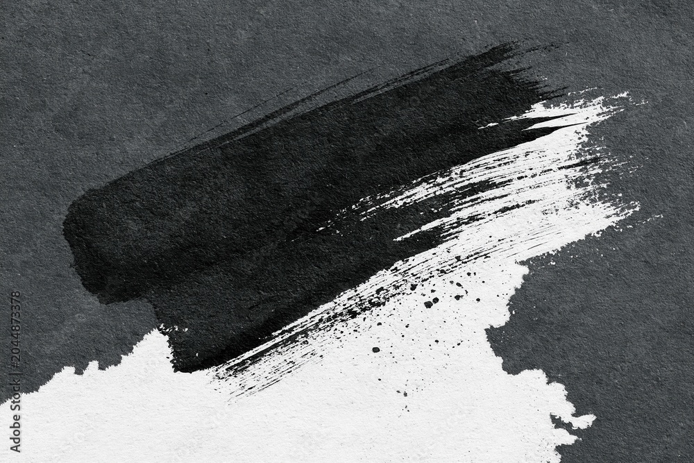 Obraz premium Abstract black and white artwork created with brush strokes on paper