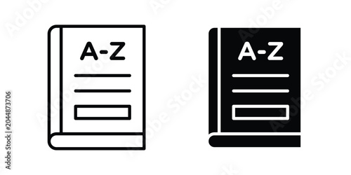 Foto Glossary icon in different style. vector flat and outlined icons