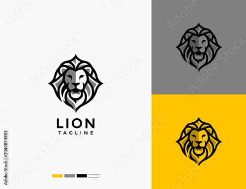 Outline lion logo. Simple and elegant