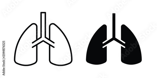 Bild auf Leinwand Human lungs icon in different style