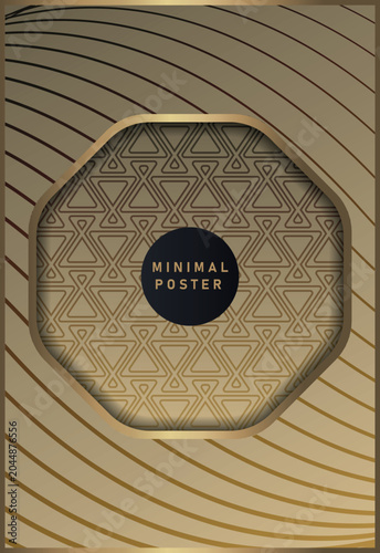 Abstract black and gold color minimal covers pattern designs