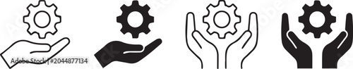 Fotografi Hands_cradling_gear_icon_set