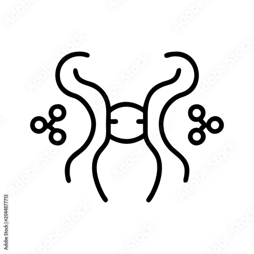 Foto Parasitic organism line art showing microscopic bacterial structure