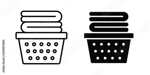 Photos Laundry basket icon in different style