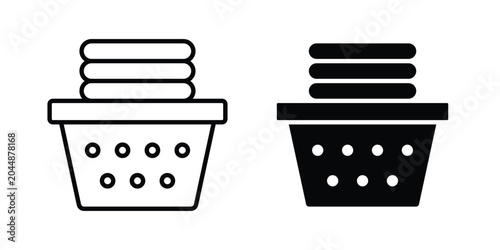 Konstfotografi laundry hamper icon in different style