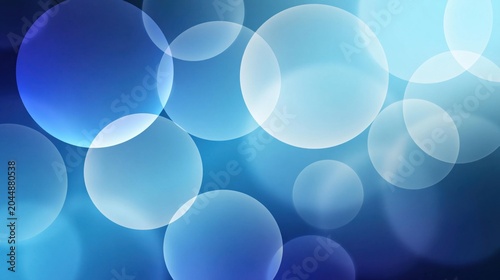 Abstract Blue Bokeh Background Light Orbs