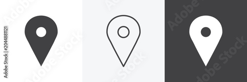 Fotografi Location pin icon set for web