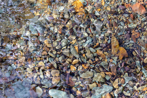 Colorful Rocks and Pebbles in Whitefish Lake Montana