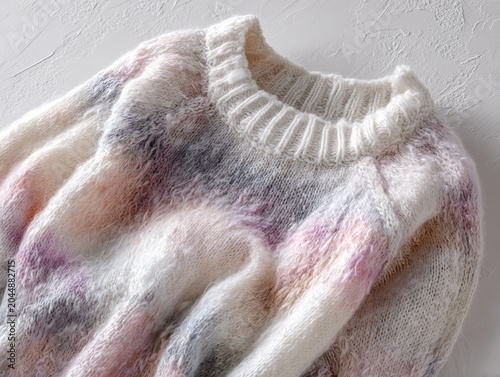 Cozy Multicolor Wool Sweater with Textured Knit Design for Fall Winter Wear