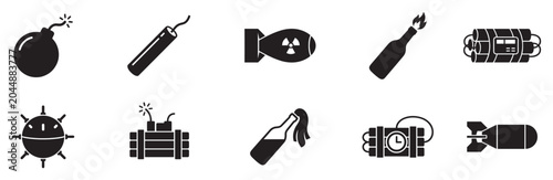 Fényképezés Bomb icon set
