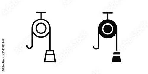 Tableau sur toile Pulley icon in different style. vector flat and outlined icons
