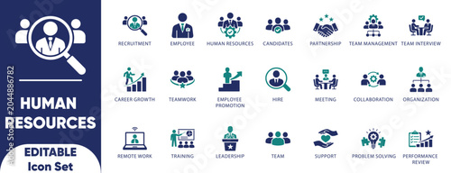 Fotografie Human Resources icon set