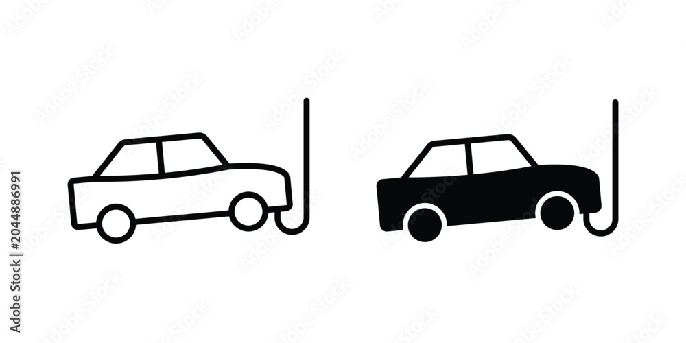Fototapeta premium Towed car icon in different style. vector flat and outlined icons