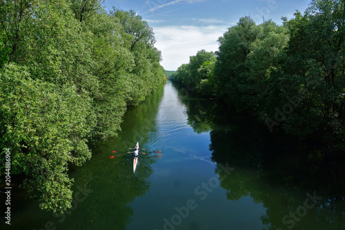 Kanufahrer auf dem Neckar in Tübingen; Baden Württemberg; Deutschland