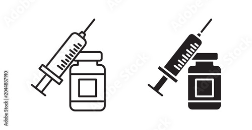 Tableau sur toile Vaccine vial icon. Vector illustration isolated on white.