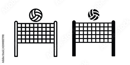 Bild auf Leinwand Volleyball net icon in different style