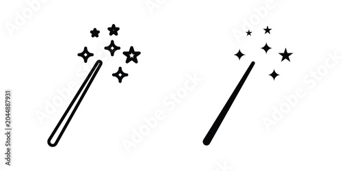 Canvas Print Wand icon in different style. vector flat and outlined icons