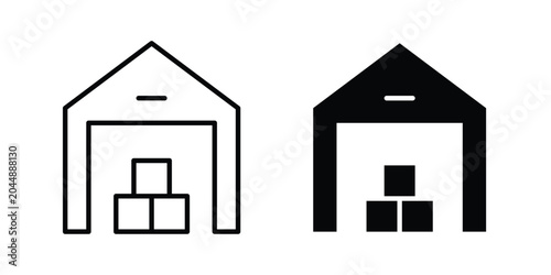 Tableau sur toile Warehouse icon in different style. vector flat and outlined icons