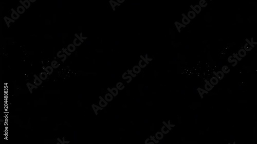 Laser beam motion video with glowing particles floating in dark space background for futuristic digital technology data transfer clip