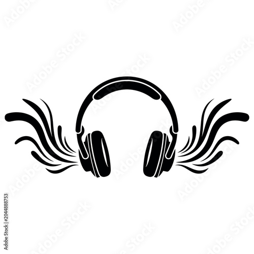 Headphones with wings icon