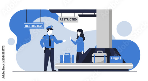 Security guard stops woman at airport restricted area checkpoint
