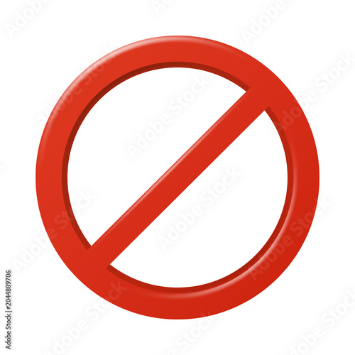 Foto 3D illustration of A red prohibition sign on a white background PNG