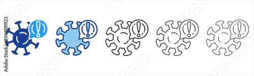 Schilderij op canvas Virus  Icon In Different Color And Outline Style