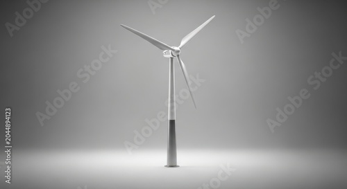 3D wind turbine model on white background