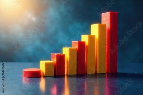 Bar graph comparing higher profits after financial management, return, increase, business