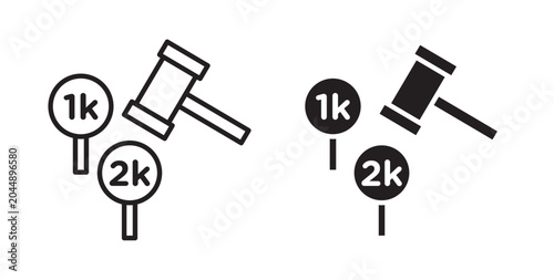 Auction icon for website, apps and UI.