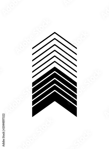 Chevron, Arrow, Black and White, Geometric Pattern, Abstract Design Element, Vector Icon