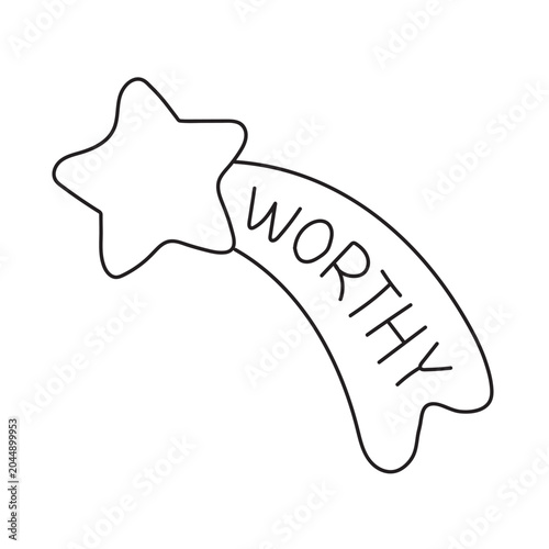 Worthy shooting star hand drawn vector illustration for bold and easy coloring page for kids and adults