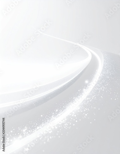 Ethereal light trails curve and shimmer with sparkling highlights