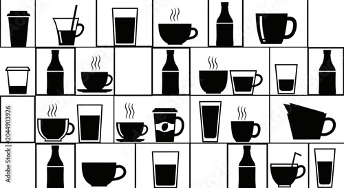 Variety of coffee cups and mugs.