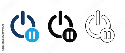 Quadro em tela Power button and pause icon set