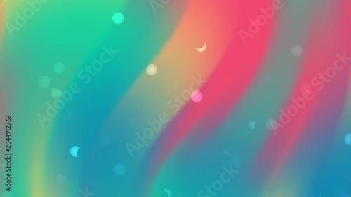 Vivid Rainbow Color Gradient With Flowing Ribbon Waves And Soft Light Orbs Across Abstract Background