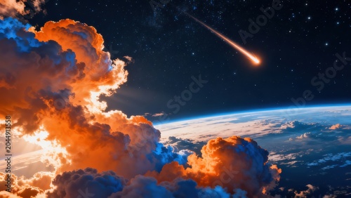 Earth atmosphere and meteor