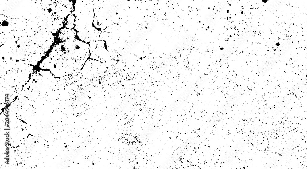Fototapeta premium Urban Grunge Vector Texture with Black Scratches, Grainy Noise Overlay and Rough Distressed Particles on White Background.