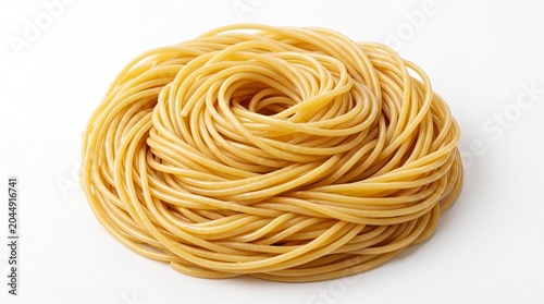 Fresh yellow egg noodles nest