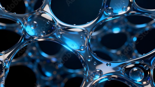 Abstract blue metallic structure