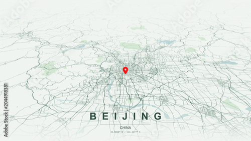 Cuadro en lienzo Modern minimalist vector map of Beijing, China
