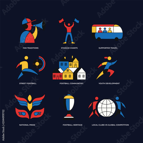 Quadro su tela Sociological and cultural aspects of regional football supporter activities