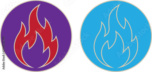 Photography Gradient fire flame icon collection vector isolated on white background glowing burning symbols for logo and app design