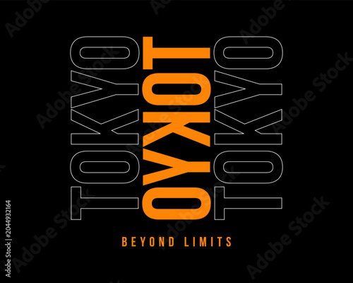 Tokyo beyond limits streetwear graphic design with typography, streetwear